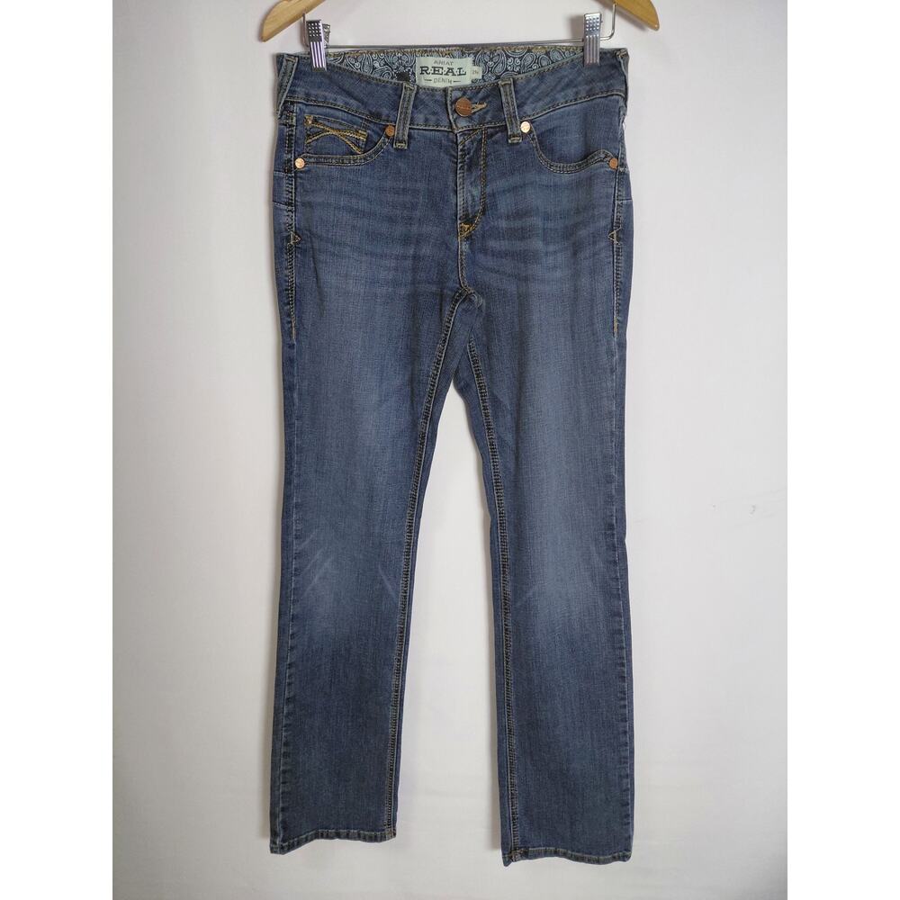 LD9 ARIAT REAL Denim Jeans Blue Solid Women Size 29R